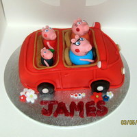 Peppa Pigs Car Chocolate cake with regalice characters