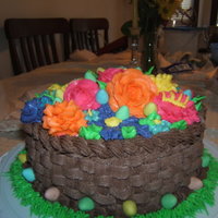 First Basketweave I've had a little practice with the roses, but I have a hard time with consistency. The rest of the flowers were made up on the spot....