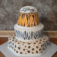 Ed Hardy Birthday This cake was designed for a young lady's 13th birthday, and was completely hand painted. No sheeter technique used here.