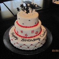 My Daughter's 16Th Birthday Cake I made this for my daughter's birthday. All she told me was big and be red, black, and white. So I sketched out a design and this is...