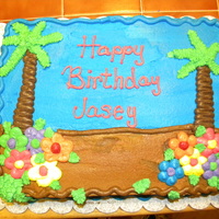 Luau Theme Sheet Cake 