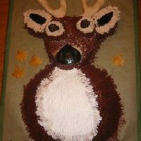Mounted Deer Marble cake with chocolate and buttercream icing. The antlers are fondant with vertical lines scribed into them to give a more real...