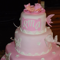 It's A Girl Cake for a baby shower, the Mom wanted pink and butterflies.