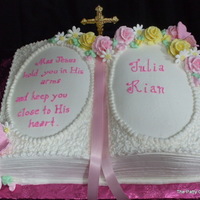 Religious Theme Cakes Buttercream frosted with royal frost. flowers.
