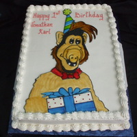 Alf My first call for this fellow in years. All done in run sugar (flood work) and then hand painted with food coloring and a couple of drops...