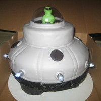 Ufo/alien Birthday Cake UFO themed bday cake for my brother. Thanks to other CC members for inspiration. He loved it!