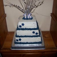 "under The Stars" Theme For Sweet 16 Birthday This was the first cake I made that I actually made FOR someone. I think it looks okay, but I definitely need more practice! The tiers are...