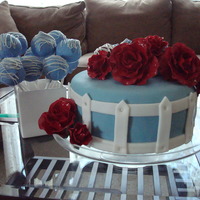 All American Cake The cake was an American flag on the inside. Red velvet and white cake layers with a blue 4" round set in the top center. White...