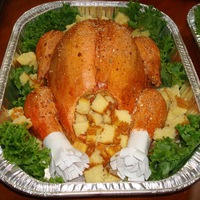 Roasted Turkey Cake Thank u all CC users for this wonderful idea! I used the football pan for the bottom and the 3-D egg for the top. I do not have an airbrush...
