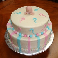 Unknown Gender Baby Shower covered in BC wit fondant accent. 1st attempt at fondant figure.