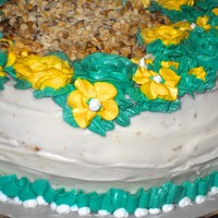 Flower Buttercream Carrot Cake here is a carrot cake made for Easter. Its all cream cheese and buttercream frosting.