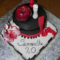 Twilight Birthday Cake Yellow Cake, Buttercream icing.I used Duff's Fondant and Fondx for decorations (apple is real!....I'm not THAT good:))