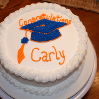 Carly's Graduation Cake 8" round 2-layer cake covered in BC frosting.