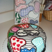 Birthday Cake This cake was made to match the artwork that the birthday girl made. All buttercream.