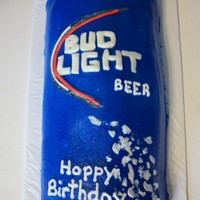 Bud Light Cake This was a birthday cake for my sister in law. Covered in buttercream with fondant letters.