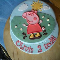 Peppa Pig For my friend's daughter's birthday. Madiera sponge with Lemon Curd filling. Had fun making this one.