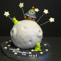 Alien Cake this was my own birthday cake I made it for myself :) (I collect aliens, i'm weird i know) the cake is made with the wilton ball cake...