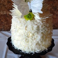 Coconut Wedding Cake coconut buttercream covered in coconut flakes