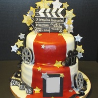 Hollywood Cake This was made for a friends wedding shower the theme was hollywood themed had some trouble with the fondant I was using (homemade...
