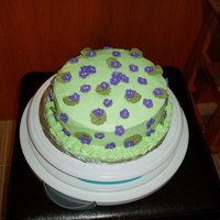 Violet Cake First try at royal icing violets....Having a hard time trying to make bc frosting swirls, so I just tried to smooth it out.