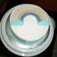 Very First Cake Decorated The first cake we made in course 1 (Wilton). It was a lot of fun!