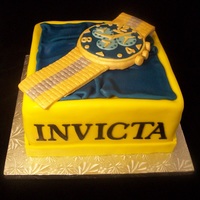 The Watch Man 9" square with RKT watch. Invicta watch cake.