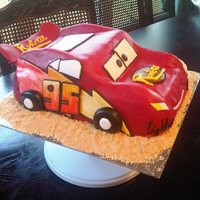 Lightning Mcqueen looked at few toturials and based the rest on a pic of lightning Mcqueen .. the kids loved it