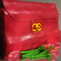 Chanel Bag this was a last minute order from work colleagues for another colleague.. it was rushed but turned out ok.. red velvet cake with cream...