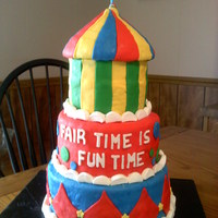 Fair Theme Cake I made this for a small county fair "theme" cake contest.."Fair Time is Fun Time". Fun to make this one!