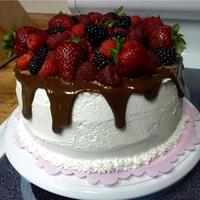 Berries & Chocolate This is a french vanilla cake with a raspberry filling..topped off with the good stuff ! :) Thank you everyone here for all the very pretty...