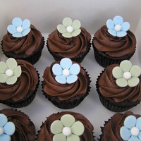 Blue And Green On Chocolate I made these for my mechanic who lent me a car while he was fixing ours! I was so grateful, so I made him these. Last minute thing, lol at...