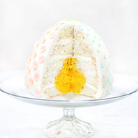 Easter Egg Cake This cake is shaped like an egg and has a little chick inside!
