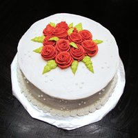 Ribbon Rose Red Velvet Cake first time making butterecream ribbon roses