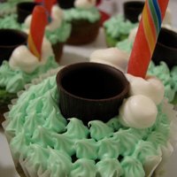 Pot 'o Gold Cupcakes fill the little chocolate 'pots of gold' with bailey's and voila!