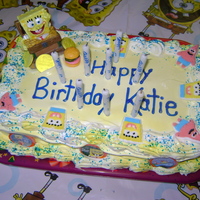Sponge Bob Ice Cream Cake I made this for my friends daughter. She really wanted a ice cream cake so I made it out of ice cream sandwiches and cool whip.