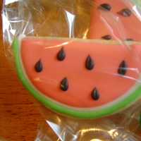Watermelon Cookies! Suger cookies with Royal icing.
