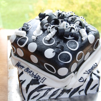 My Mother In Law's Birthday Cake vanilla cake with fudge frosting in the middle!