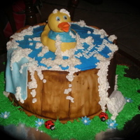 Rubber Duckie! My Sister in law brought me a picture she found on the internet and wanted a cake similar to it. Here's what she got. Rubber Duckie...