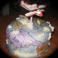 Hello Kitty Birthday Cake! Girl wanted a cake to do with Hello Kitty and Flying / Airplanes, and here's what I came up with. The plane was made from fondant and...