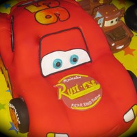 Lightning Mcqueen & Friends! Everything edible except Mater and the round remote control, toy for the birthday boy! WASC Cake with Cookies and Cream filling and vanilla...
