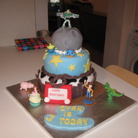 Toy Story Cake I copied this idea from the internet but it was loads of fun to make and my son loved it. I make the wooden planks and the etcher sketch...