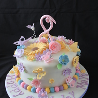 Flowers And Butterflies A flowers and butterflies themed birthday cake for an 8 year old. Gumpaste decorations.