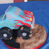 Monster Truck Cake Made this Monster truck cake for my son's 5th birthday. "Zach Attack" Banana cake with banana buttercream. Covered in...