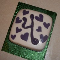 Mini Anniversary Cake I made this cake for my 4 year anniversary with my hubbs. 6" square pan with strawberry buttercream & covered in fondant w/...