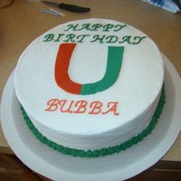 University Of Miami Cake For a little boy's 10th birthday party...he was surprised by the inside!