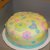 Beginner Birthday Cake My daughter and I decided to try our hand at making a birthday cake for one of her friends. Looks a lot easier on television :)