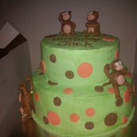 Spotty Monkey Cake a chocolate cake covered in buttercream with fondant features i did for a friend. thanks to every one who put up monkeys for the amazing...