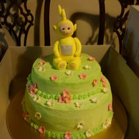 La-La Teletubby vanilla cake with choc filling, for a friends daughters first birthday. her big sister was in love with la-la when they picked it up, and...