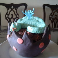 Dragon Egg Cake fondant covered chocolate cake dragon egg, with rkt and fondant dragon. I have never covered a cake in fondant before, no idea why I...