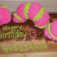 Caterpillar Cake My daughter wanted a caterpillar cake for her 3rd birthday. This is what I came up with.